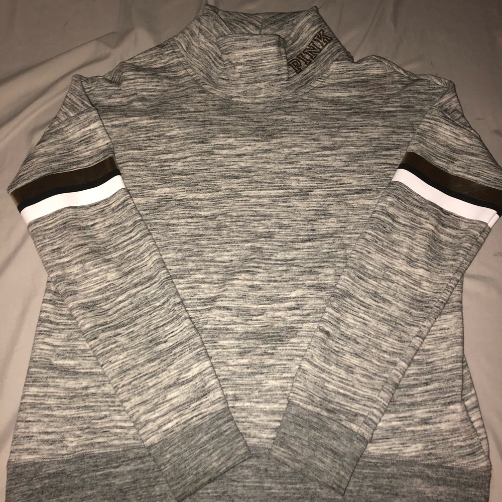 VS PINK Grey Marled Mock Sweater